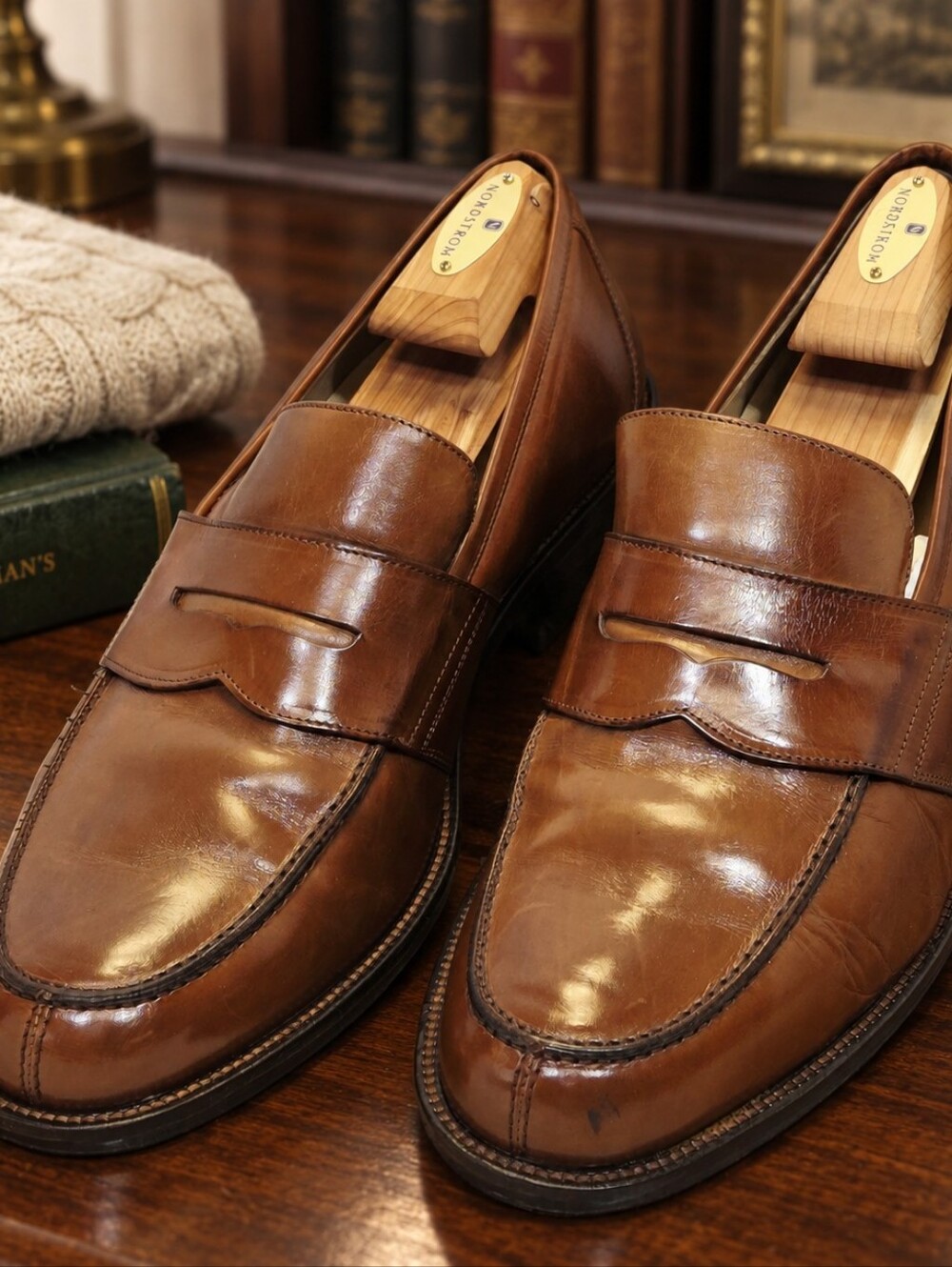 Johnston & Murphy Italian Leather Penny Loafers 12W